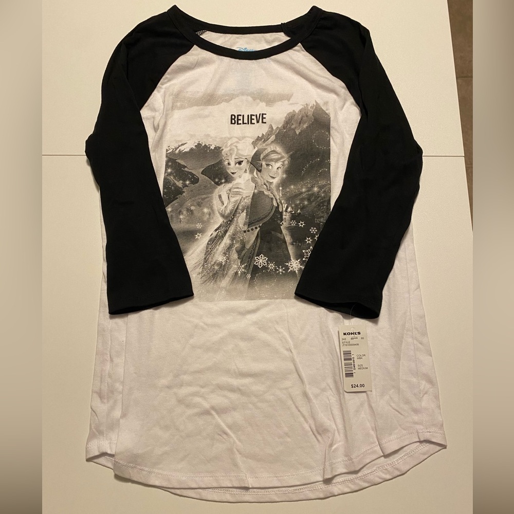 Frozen raglan quarter sleeve baseball t-shirt NWT